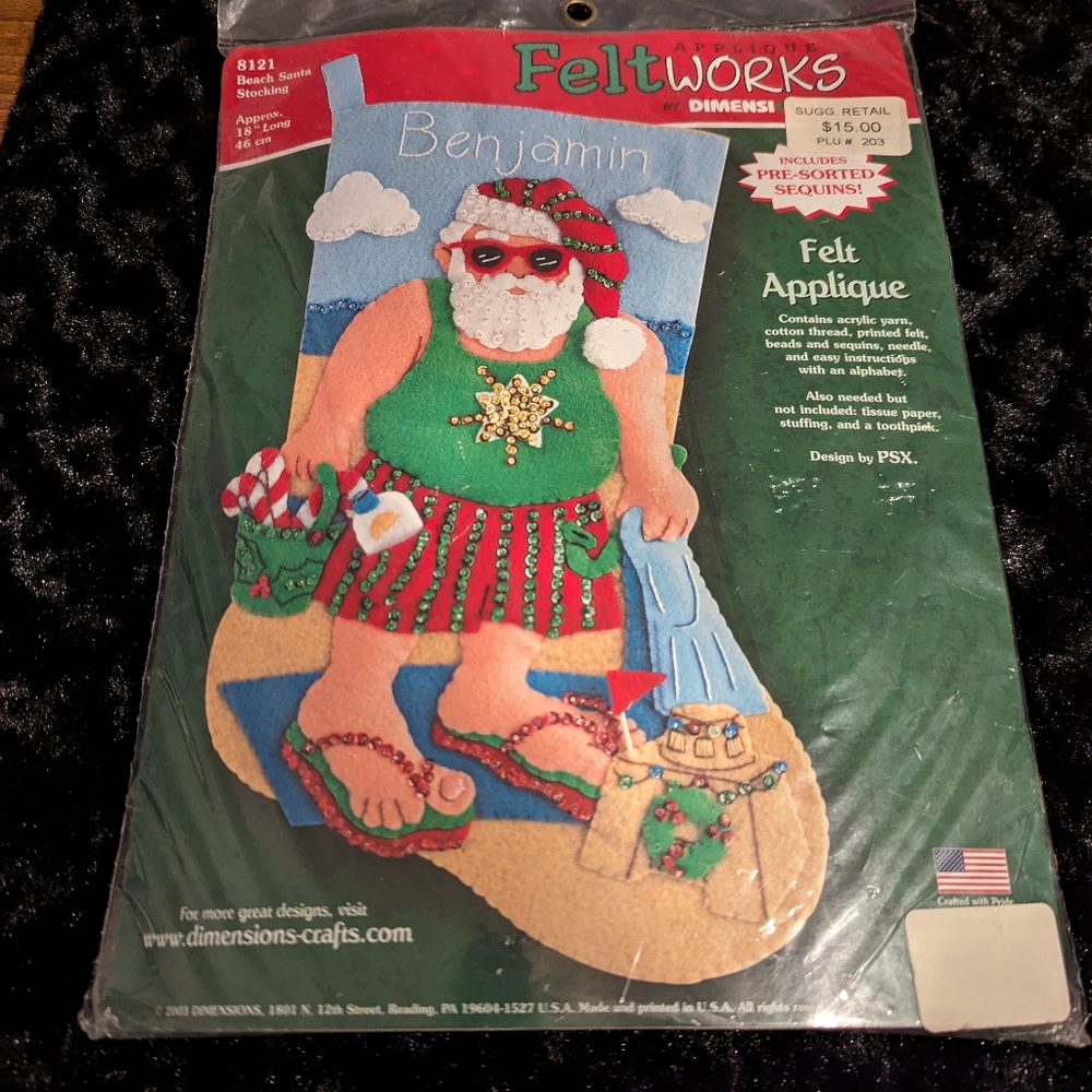 FeltWorks by Dimensions Beach Santa Stocking